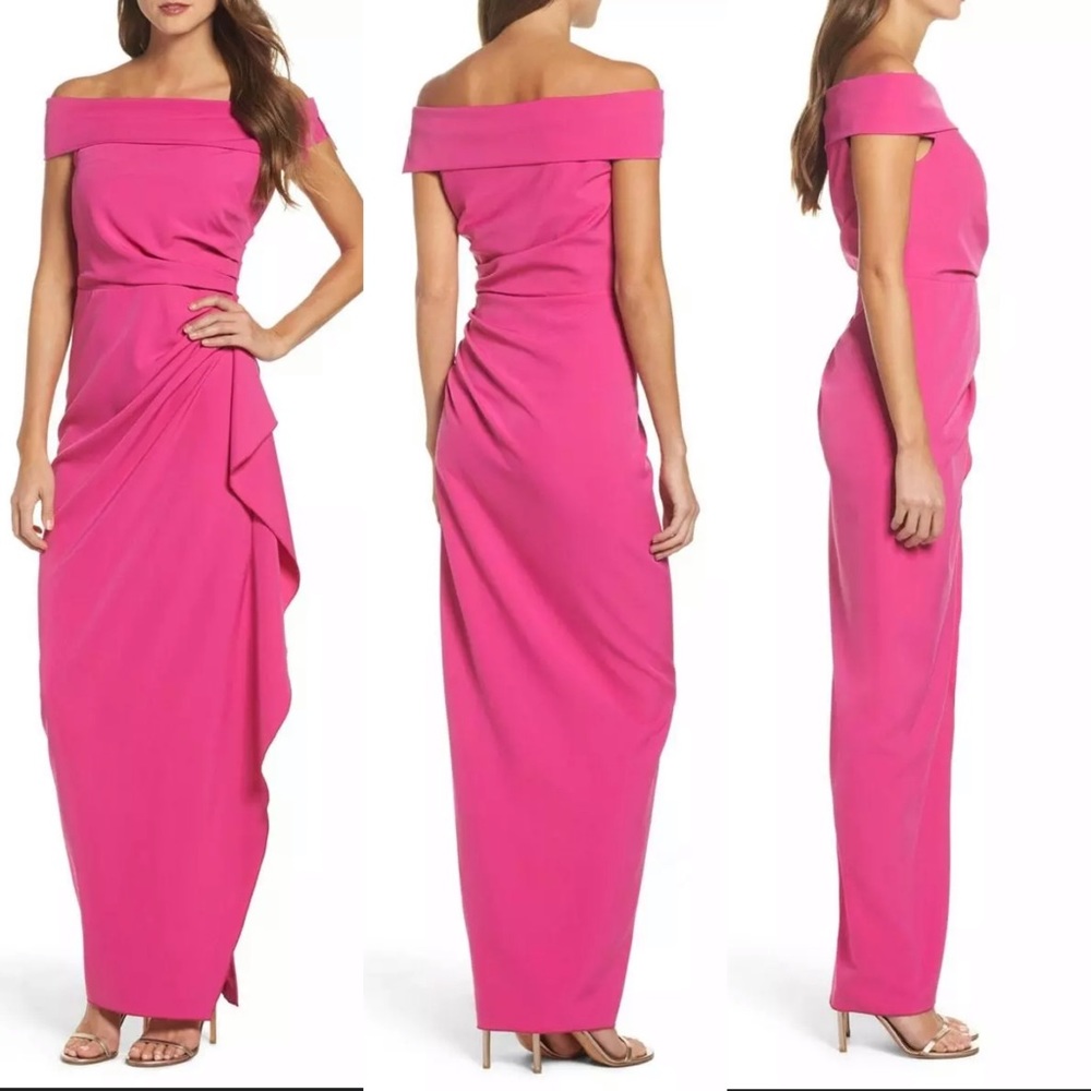 Vince camuto Pink off shoulder crepe crown dress